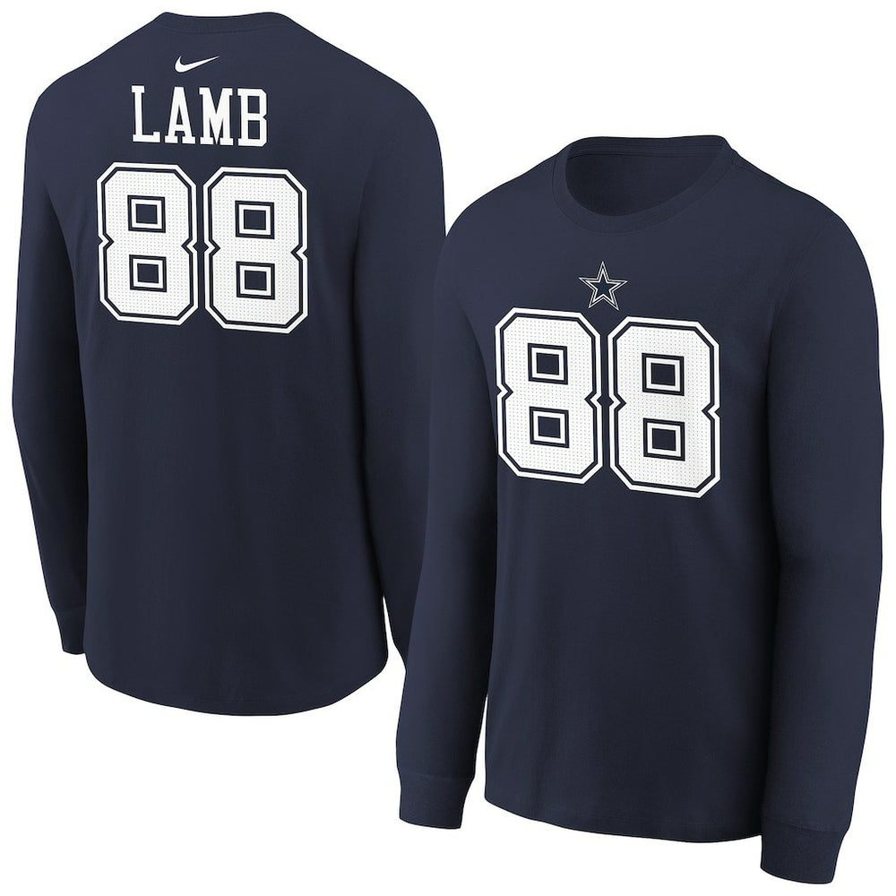 Dallas Cowboys Nike CeeDee Lamb  Youth Player Name & Number Long Sleeve T-Shirt