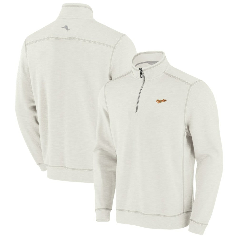 Baltimore Orioles Tommy Bahama Sport Tobago Bay Tri-Blend Half-Zip Sweatshirt | MLB US