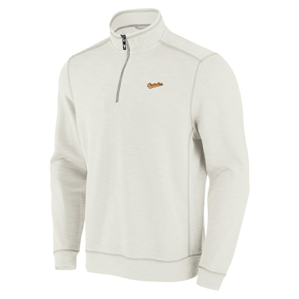 Baltimore Orioles Tommy Bahama Sport Tobago Bay Tri-Blend Half-Zip Sweatshirt | MLB US