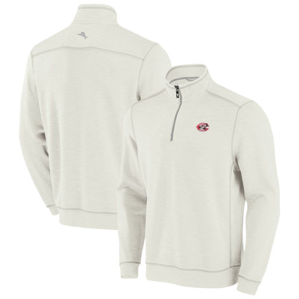 Cincinnati Reds Tommy Bahama Sport Tobago Bay Tri-Blend Half-Zip Sweatshirt | MLB Discount