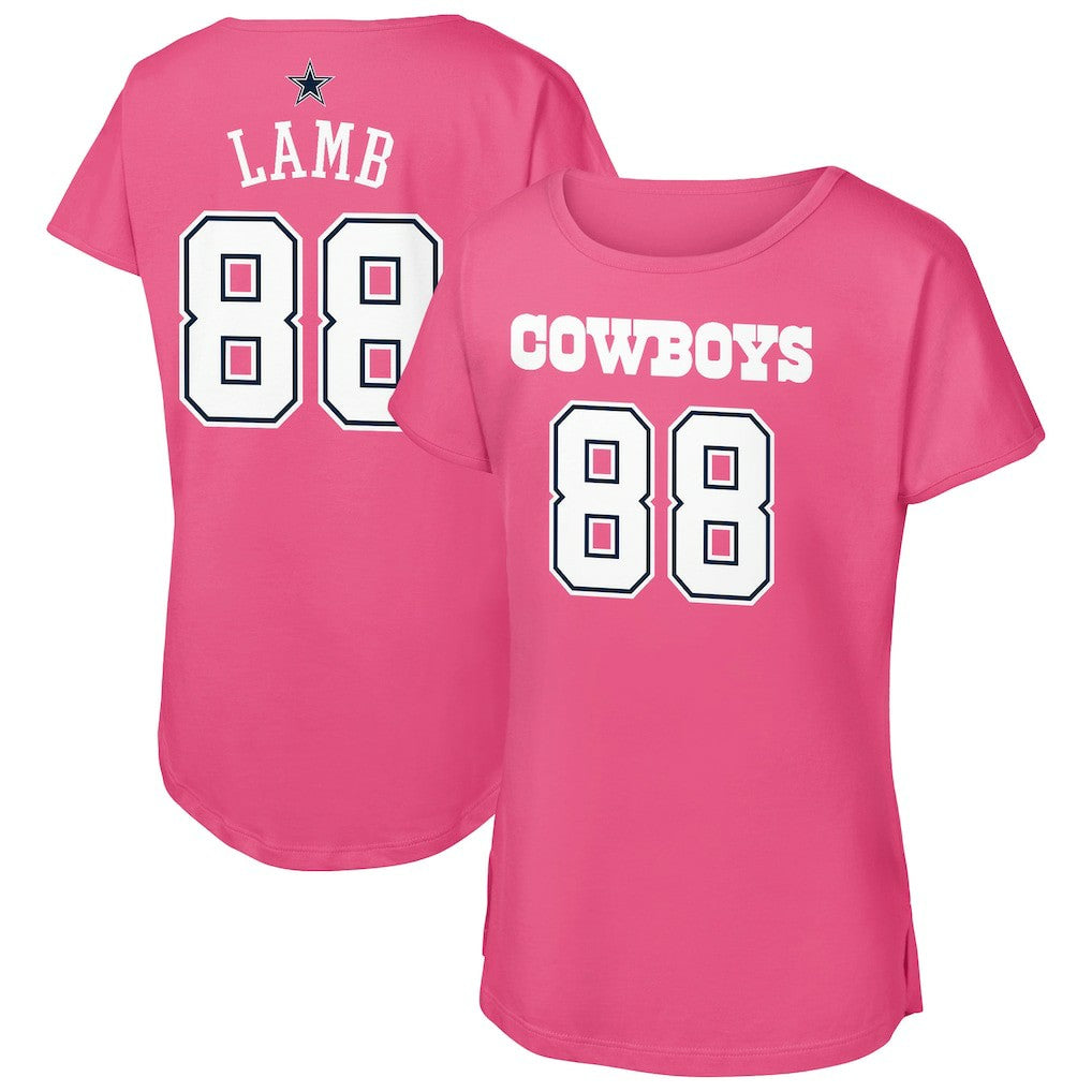 Dallas Cowboys  CeeDee Lamb  Girls Youth Player Name & Number T-Shirt