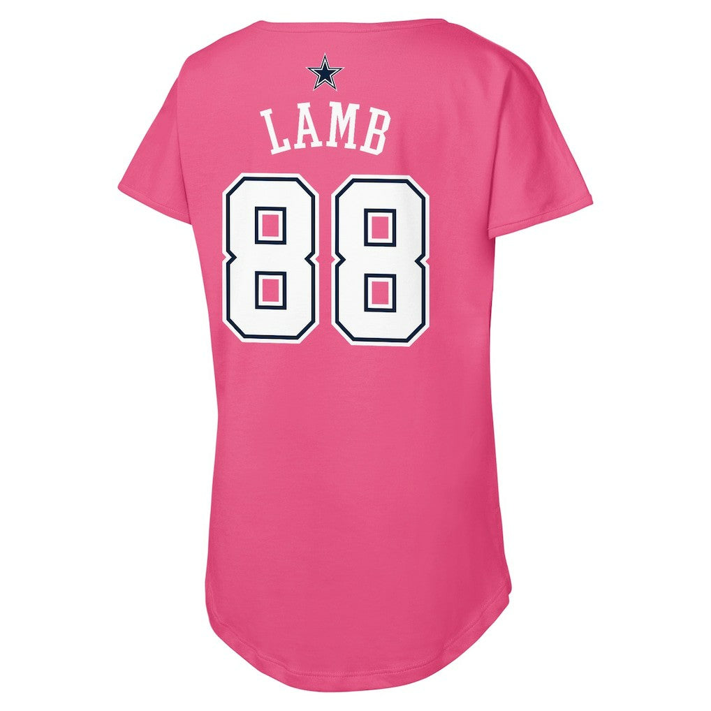 Dallas Cowboys  CeeDee Lamb  Girls Youth Player Name & Number T-Shirt