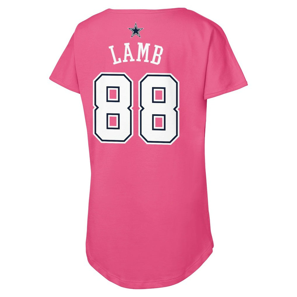 Dallas Cowboys  CeeDee Lamb  Girls Youth Player Name & Number T-Shirt