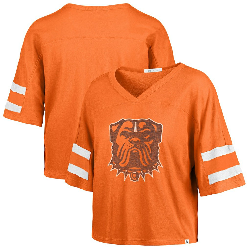 Cleveland Browns 47 brand '47 Women's Premier Scout Cropped V-Neck T-Shirt