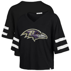 Baltimore Ravens 47 brand '47 Women's Premier Scout Cropped V-Neck T-Shirt