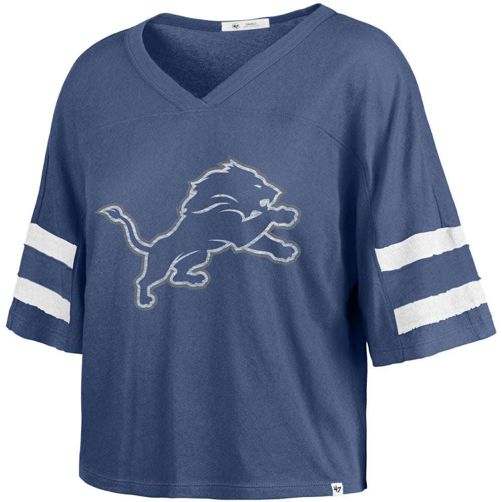 Detroit Lions 47 brand '47 Women's Premier Scout Cropped V-Neck T-Shirt