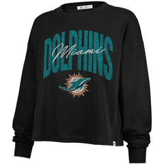 Miami Dolphins 47 brand '47 Women's Muse Sydney Long Sleeve Cropped T-Shirt