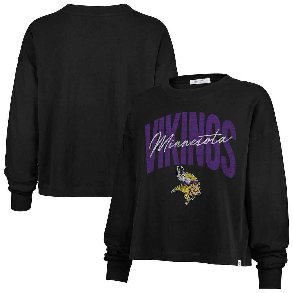 Minnesota Vikings 47 brand '47 Women's Muse Sydney Long Sleeve Cropped T-Shirt