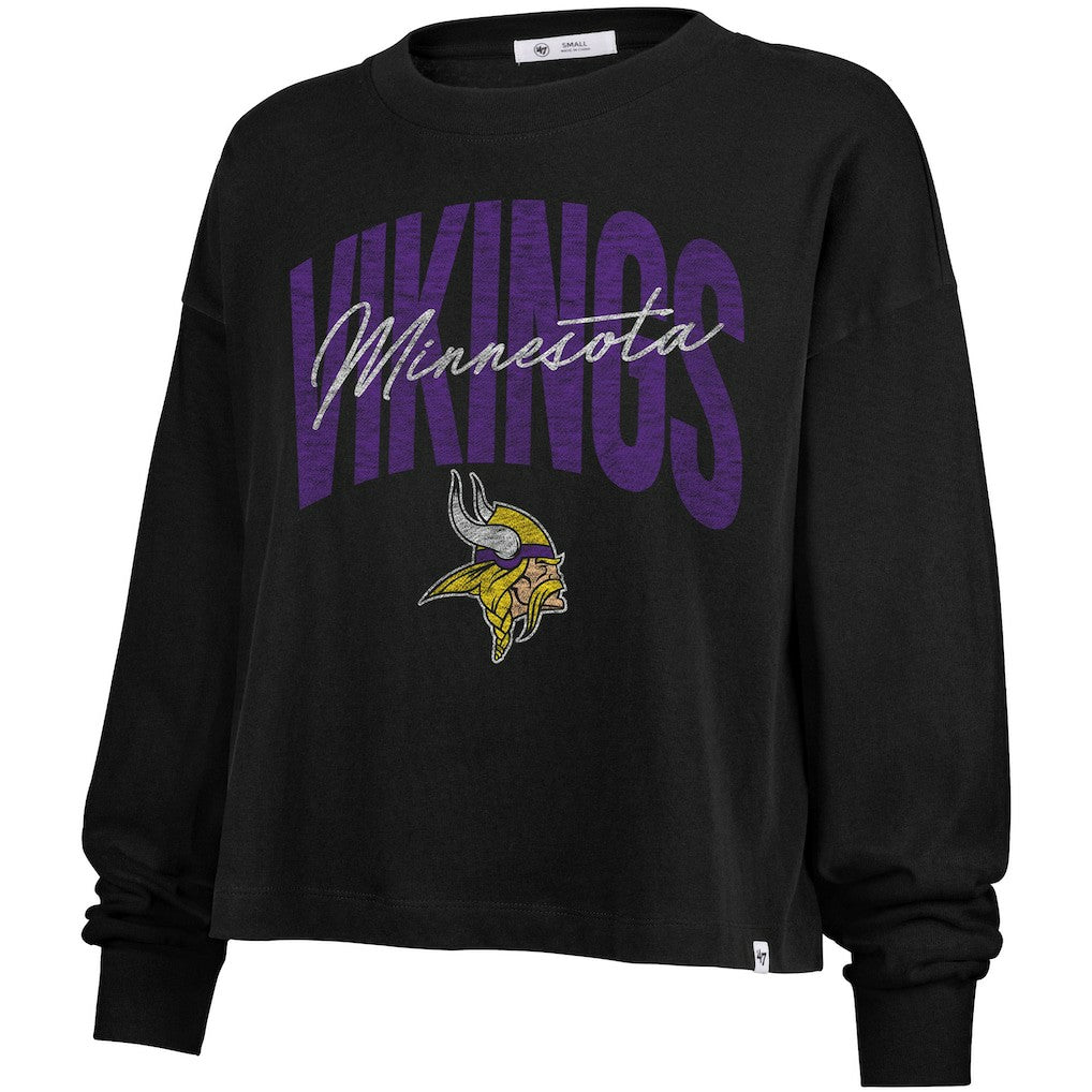 Minnesota Vikings 47 brand '47 Women's Muse Sydney Long Sleeve Cropped T-Shirt