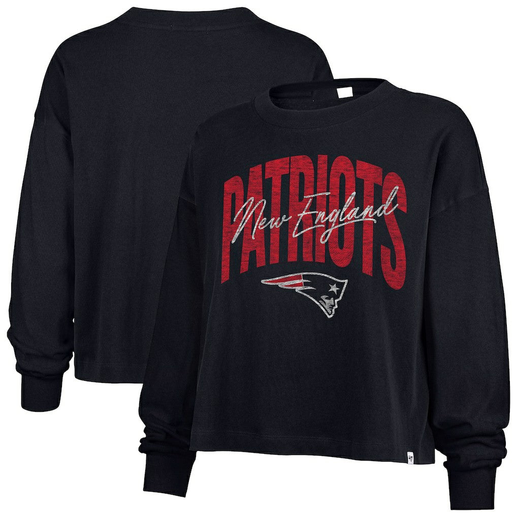 New England Patriots 47 brand '47 Women's Muse Sydney Long Sleeve Cropped T-Shirt