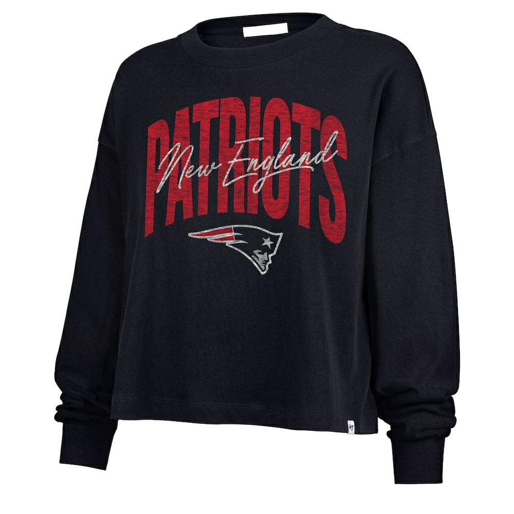 New England Patriots 47 brand '47 Women's Muse Sydney Long Sleeve Cropped T-Shirt