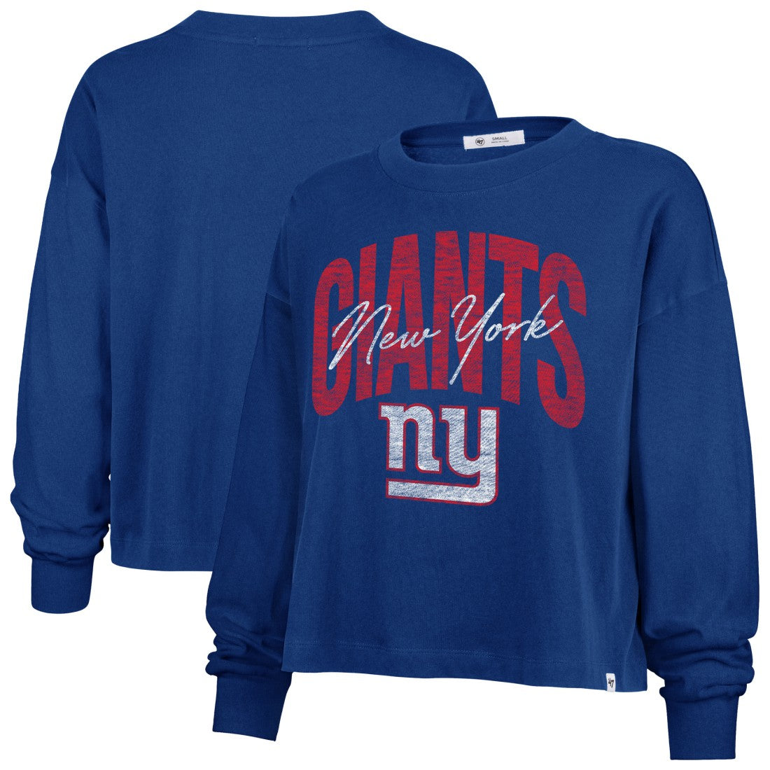 New York Giants 47 brand '47 Women's Muse Sydney Long Sleeve Cropped T-Shirt