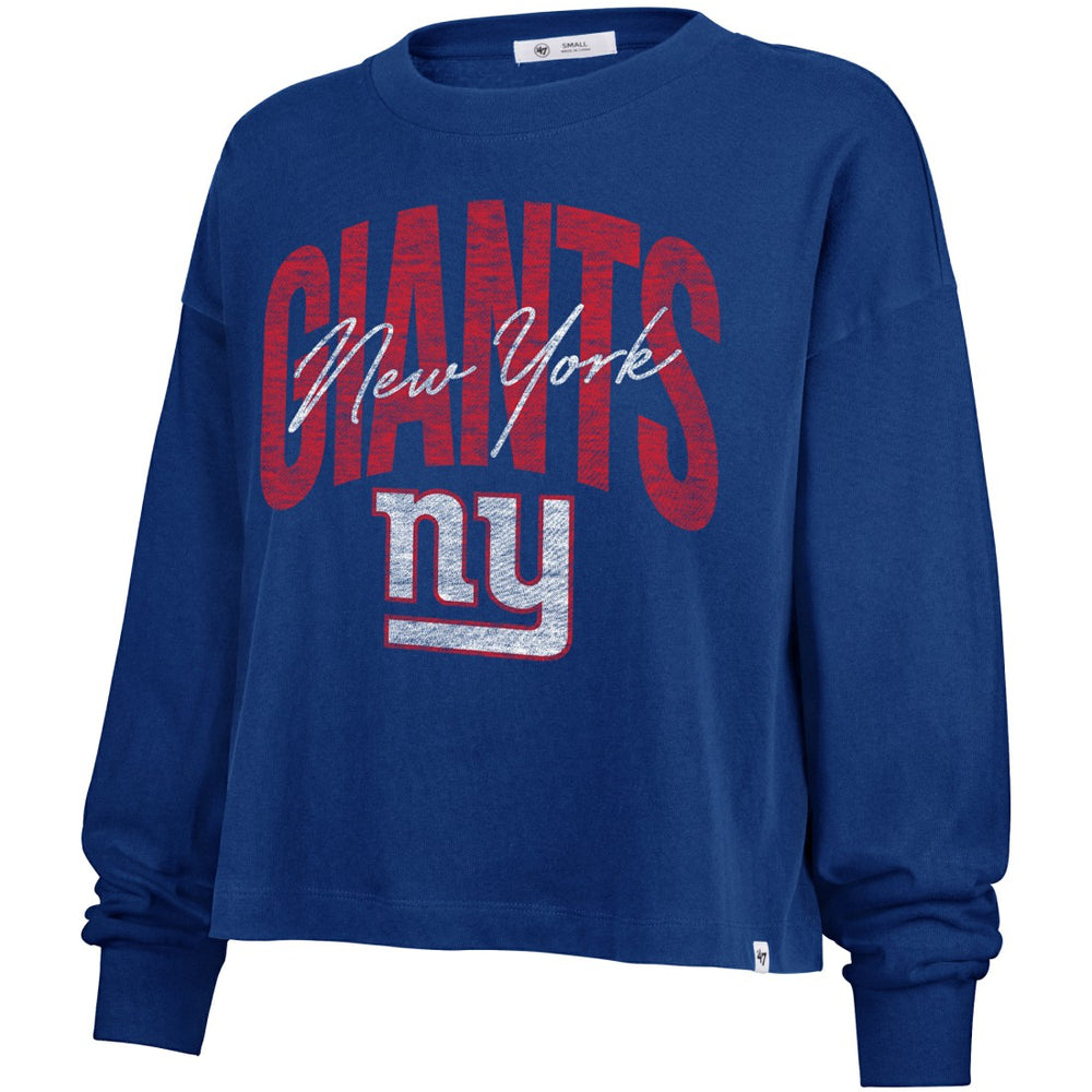 New York Giants 47 brand '47 Women's Muse Sydney Long Sleeve Cropped T-Shirt