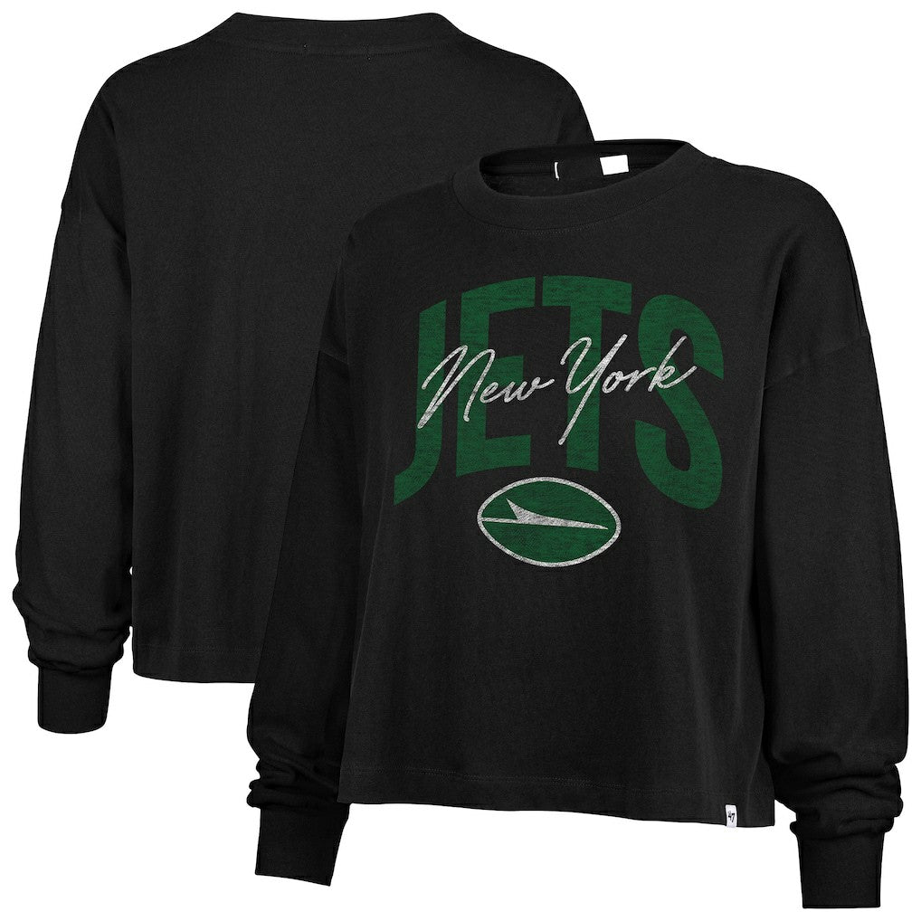 New York Jets 47 brand '47 Women's Muse Sydney Long Sleeve Cropped T-Shirt