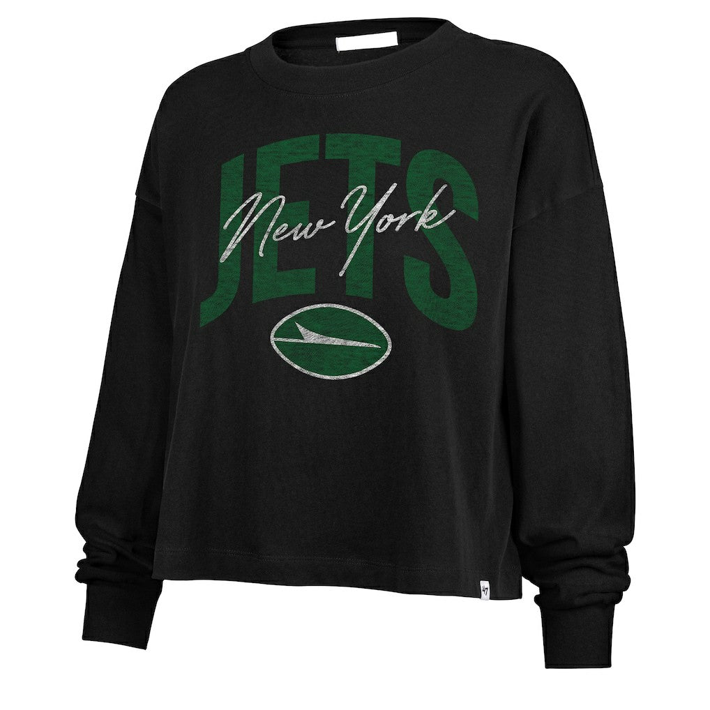 New York Jets 47 brand '47 Women's Muse Sydney Long Sleeve Cropped T-Shirt