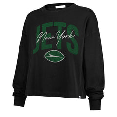 New York Jets 47 brand '47 Women's Muse Sydney Long Sleeve Cropped T-Shirt