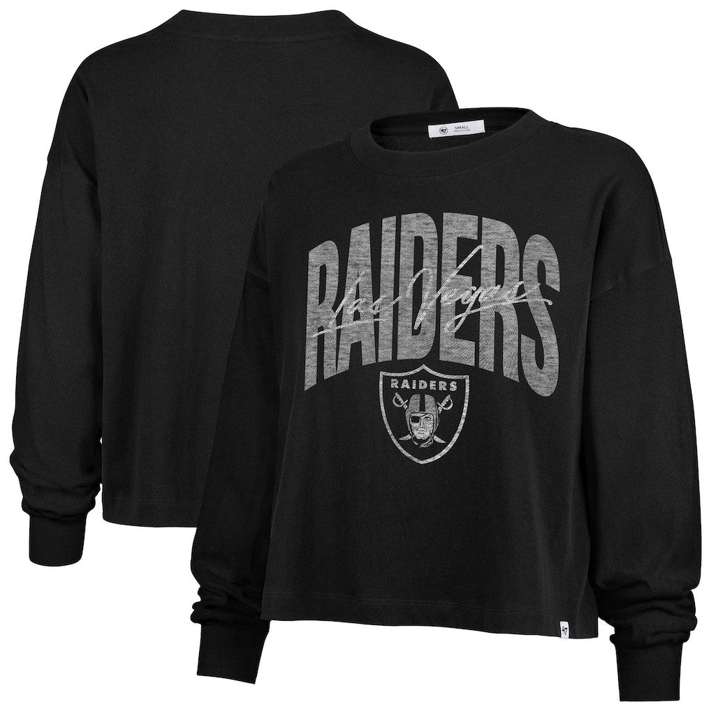 Las Vegas Raiders 47 brand '47 Women's Muse Sydney Long Sleeve Cropped T-Shirt