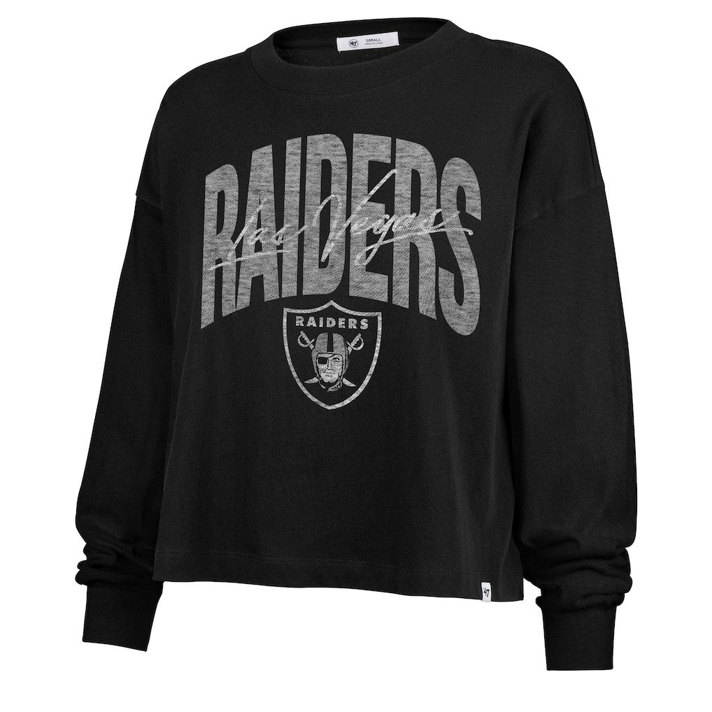 Las Vegas Raiders 47 brand '47 Women's Muse Sydney Long Sleeve Cropped T-Shirt