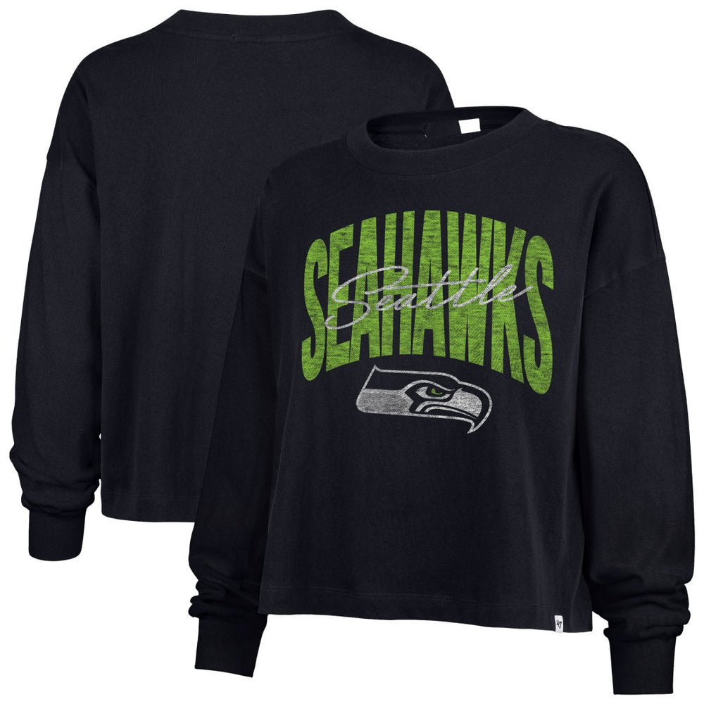 Seattle Seahawks 47 brand '47 Women's Muse Sydney Long Sleeve Cropped T-Shirt