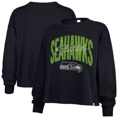 Seattle Seahawks 47 brand '47 Women's Muse Sydney Long Sleeve Cropped T-Shirt