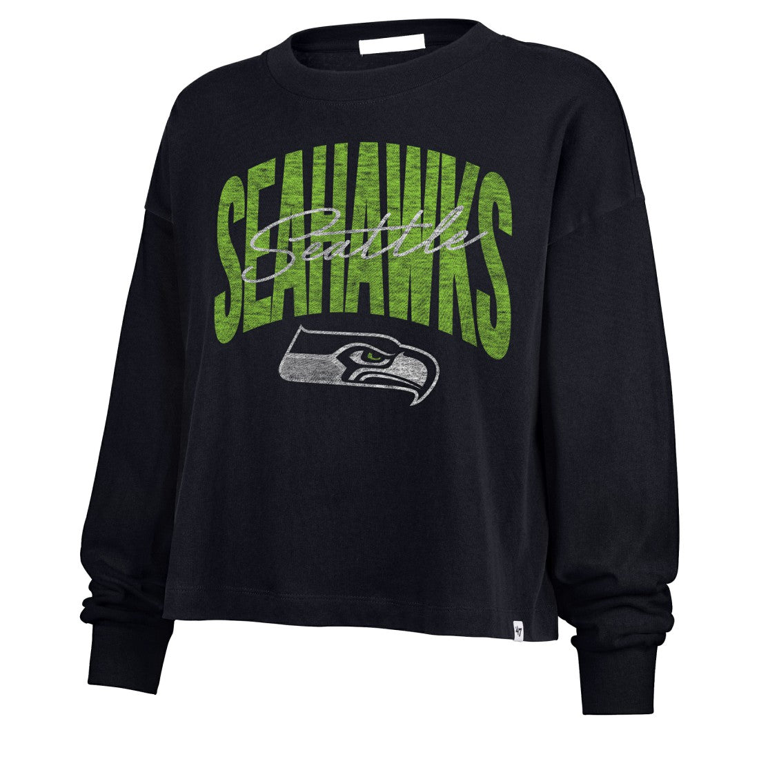 Seattle Seahawks 47 brand '47 Women's Muse Sydney Long Sleeve Cropped T-Shirt