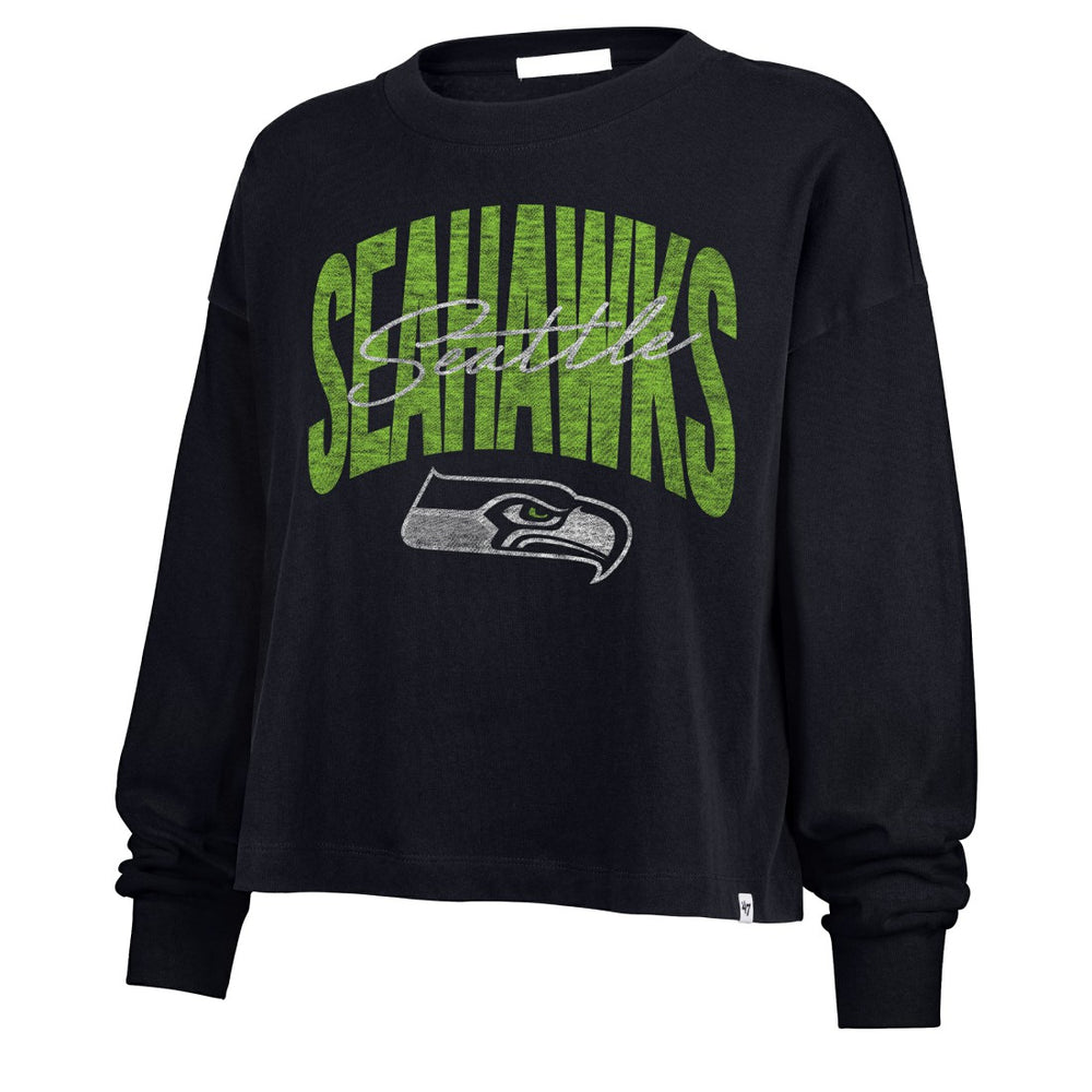 Seattle Seahawks 47 brand '47 Women's Muse Sydney Long Sleeve Cropped T-Shirt