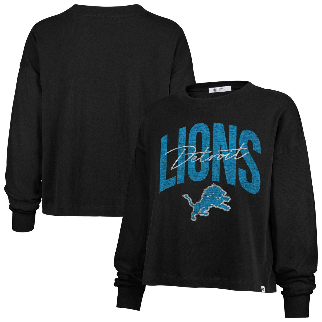 Detroit Lions 47 brand '47 Women's Muse Sydney Long Sleeve Cropped T-Shirt