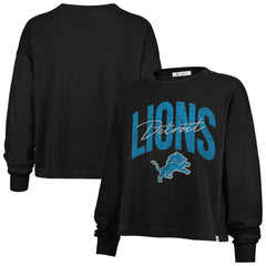 Detroit Lions 47 brand '47 Women's Muse Sydney Long Sleeve Cropped T-Shirt