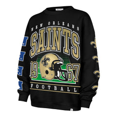 New Orleans Saints 47 brand '47 Women's Go Big Oversized Pullover Sweatshirt