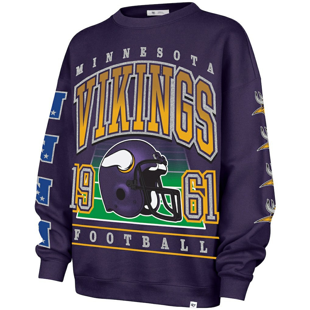 Minnesota Vikings 47 brand '47 Women's Go Big Oversized Pullover Sweatshirt