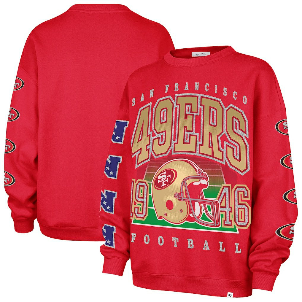 San Francisco 49ers 47 brand '47 Women's Go Big Oversized Pullover Sweatshirt