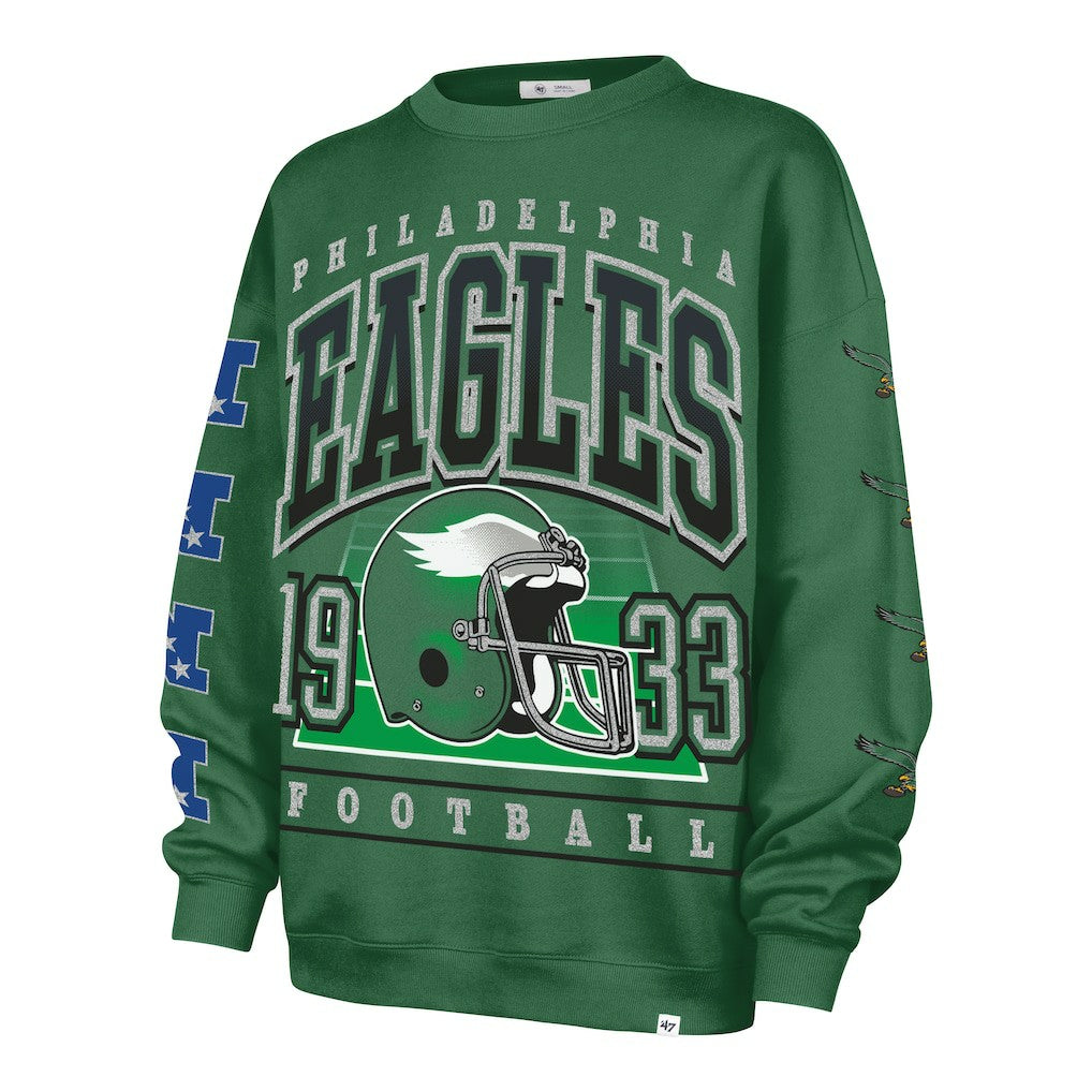 Philadelphia Eagles 47 brand '47 Women's Go Big Oversized Pullover Sweatshirt