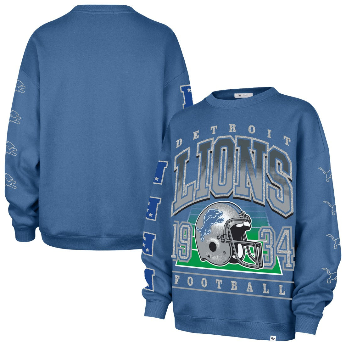 Detroit Lions 47 brand '47 Women's Go Big Oversized Pullover Sweatshirt