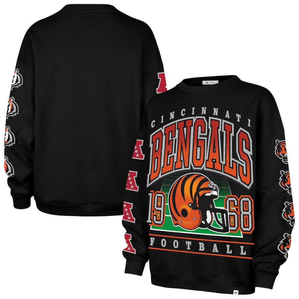 Cincinnati Bengals 47 brand '47 Women's Go Big Oversized Pullover Sweatshirt