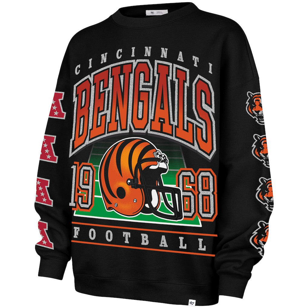 Cincinnati Bengals 47 brand '47 Women's Go Big Oversized Pullover Sweatshirt