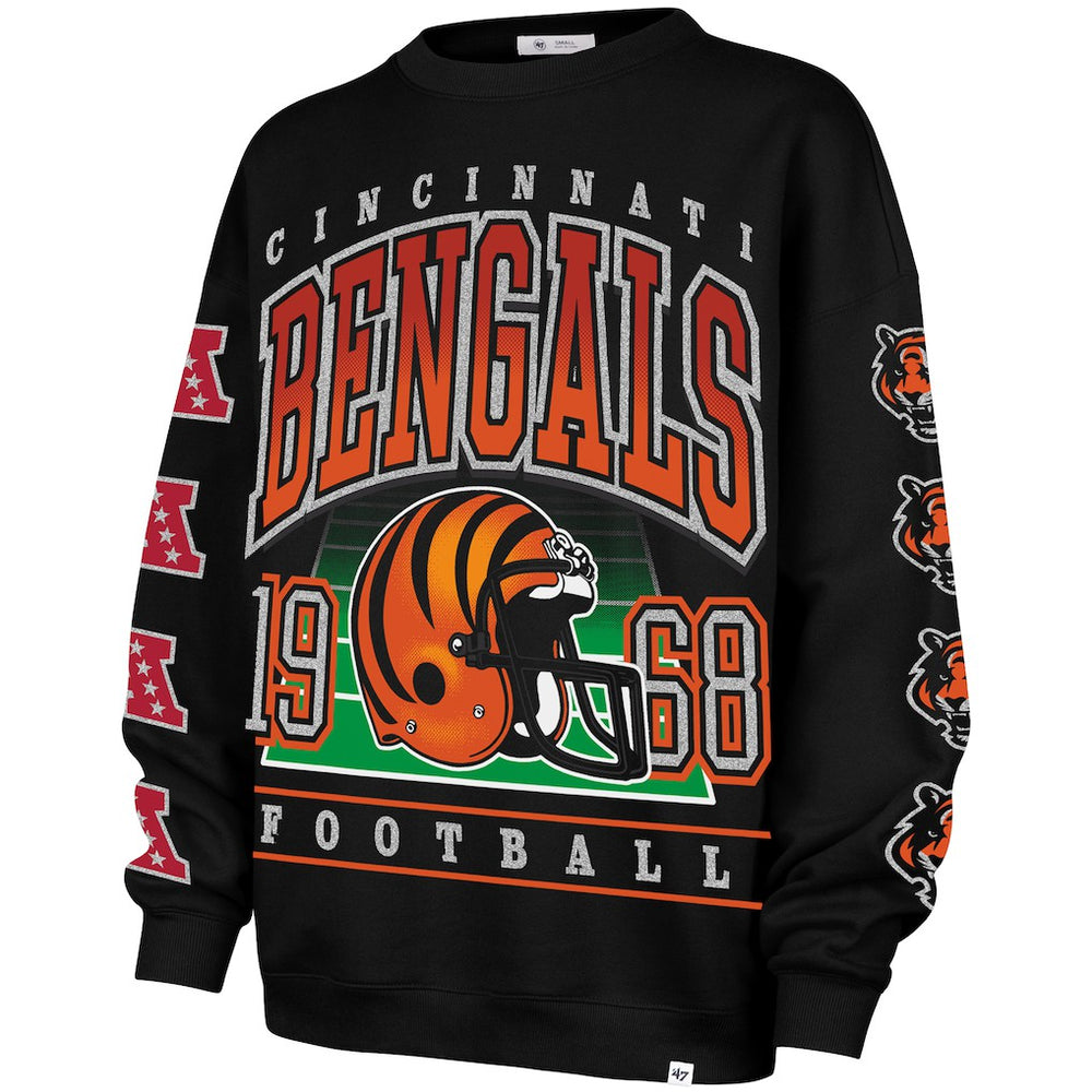 Cincinnati Bengals 47 brand '47 Women's Go Big Oversized Pullover Sweatshirt