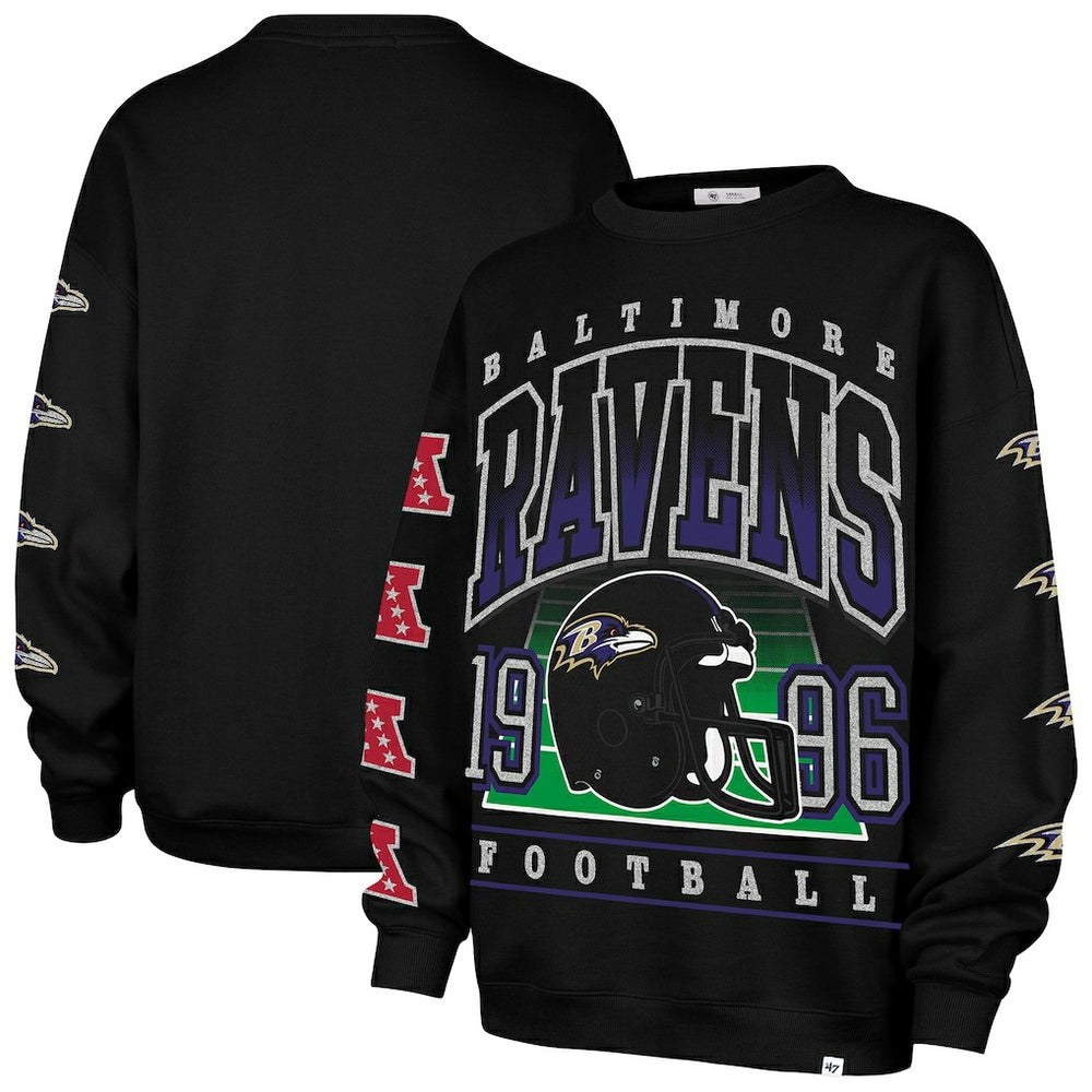 Baltimore Ravens 47 brand '47 Women's Go Big Oversized Pullover Sweatshirt