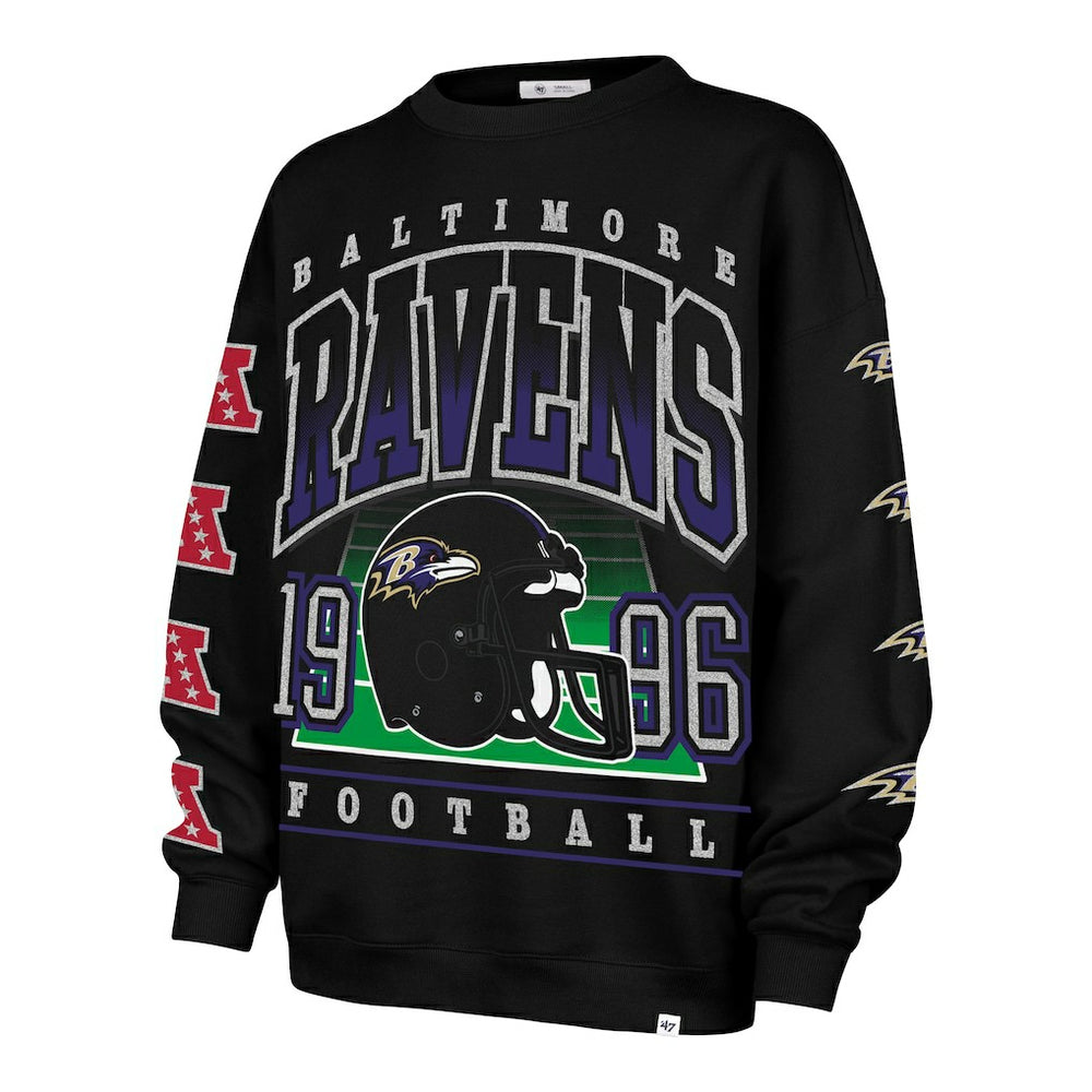 Baltimore Ravens 47 brand '47 Women's Go Big Oversized Pullover Sweatshirt