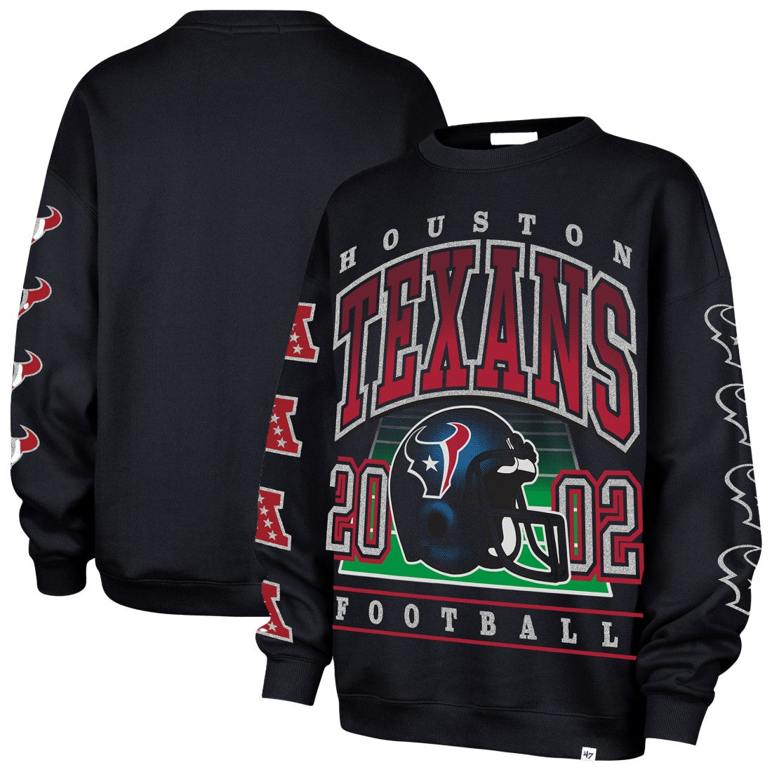 Houston Texans 47 brand '47 Women's Go Big Oversized Pullover Sweatshirt