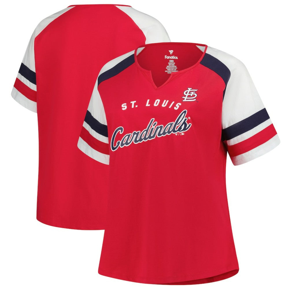 St. Louis Cardinals Profile Women's Plus Sized Arched Notch Neck T-Shirt | MLB For sale