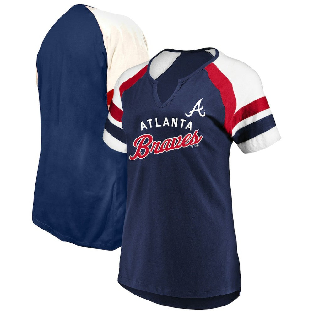 Atlanta Braves Profile Women's Arched Notch Neck T-Shirt | MLB US