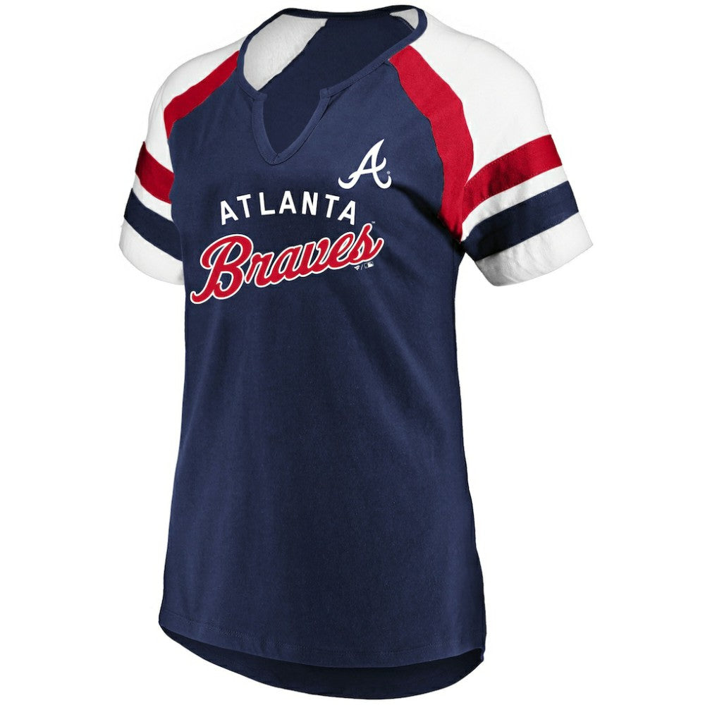 Atlanta Braves Profile Women's Arched Notch Neck T-Shirt | MLB US