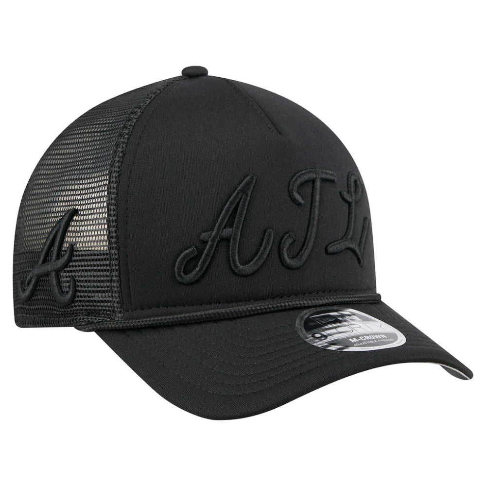 Atlanta Braves New Era City Initial 9FORTY A-Frame M-Crown Adjustable Trucker Hat | MLB Discount