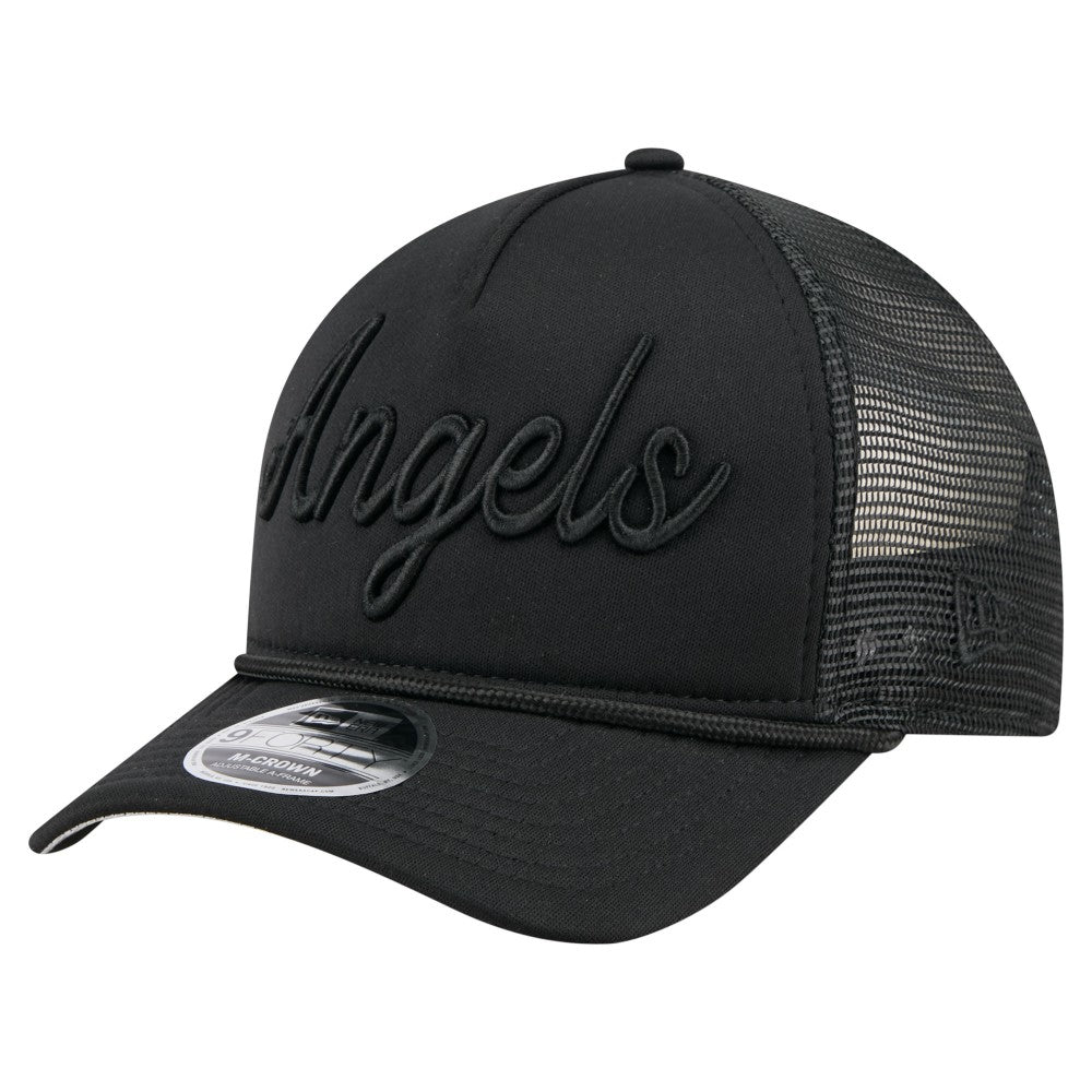 Los Angeles Angels New Era City Initial 9FORTY A-Frame M-Crown Adjustable Trucker Hat | MLB Shop