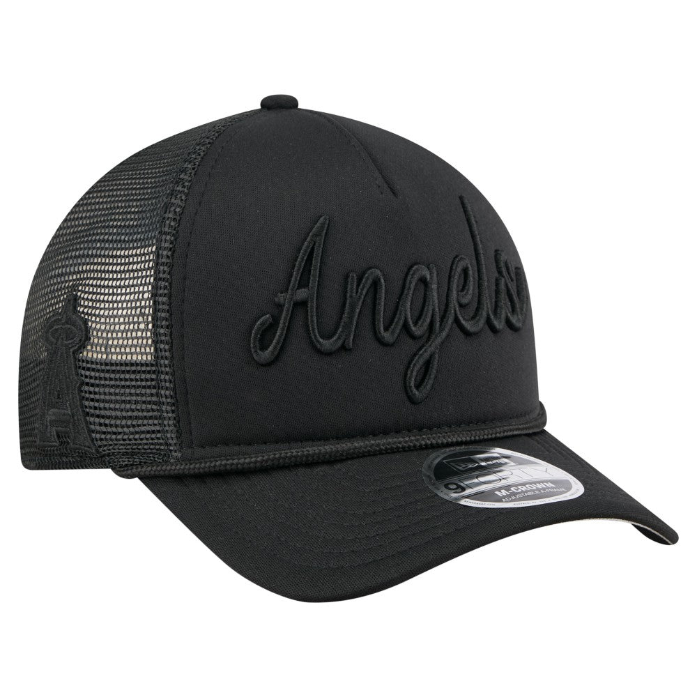Los Angeles Angels New Era City Initial 9FORTY A-Frame M-Crown Adjustable Trucker Hat | MLB Shop