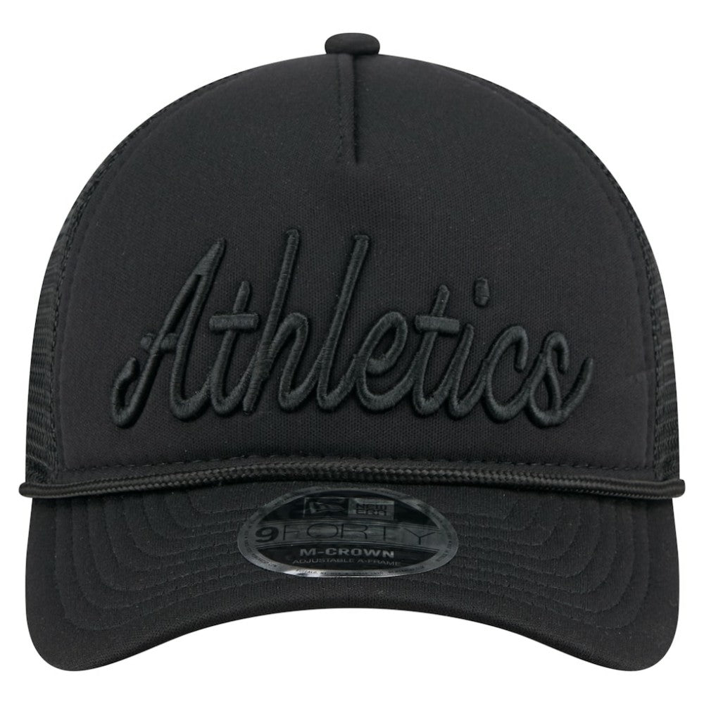 Athletics New Era City Initial 9FORTY A-Frame M-Crown Adjustable Trucker Hat | MLB On Sale