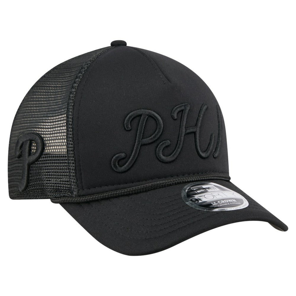 Philadelphia Phillies New Era City Initial 9FORTY A-Frame M-Crown Adjustable Trucker Hat | MLB Discount