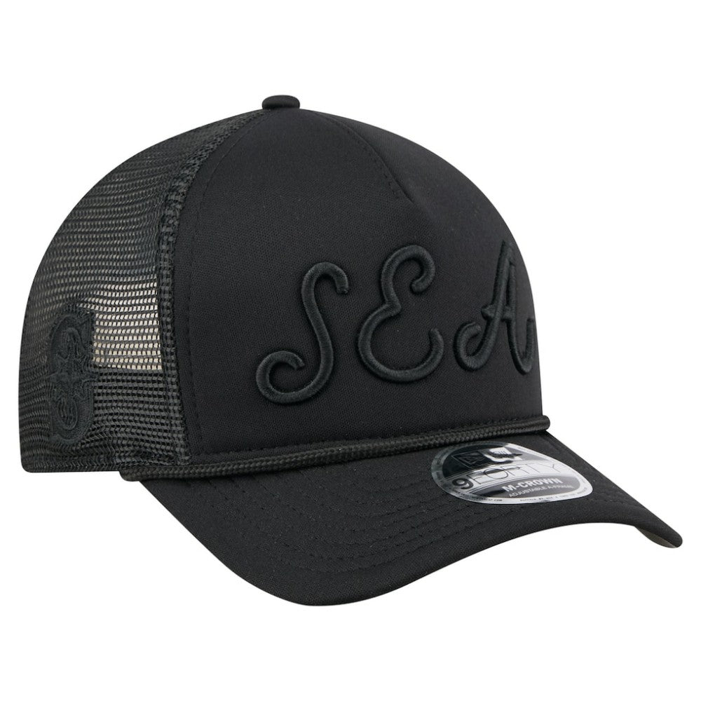 Seattle Mariners New Era City Initial 9FORTY A-Frame M-Crown Adjustable Trucker Hat | MLB US