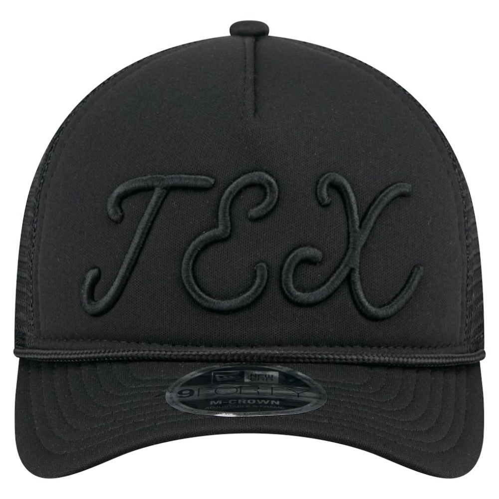 Texas Rangers New Era City Initial 9FORTY A-Frame M-Crown Adjustable Trucker Hat | MLB Discount