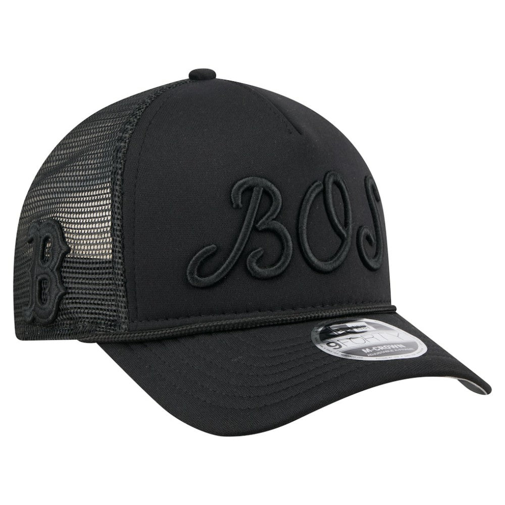Boston Red Sox New Era City Initial 9FORTY A-Frame M-Crown Adjustable Trucker Hat | MLB For sale